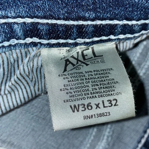 NWOT Men's TK Axel Nantckt Slim Bootcut Denim Jeans Size 36x32 - Picture 14 of 16